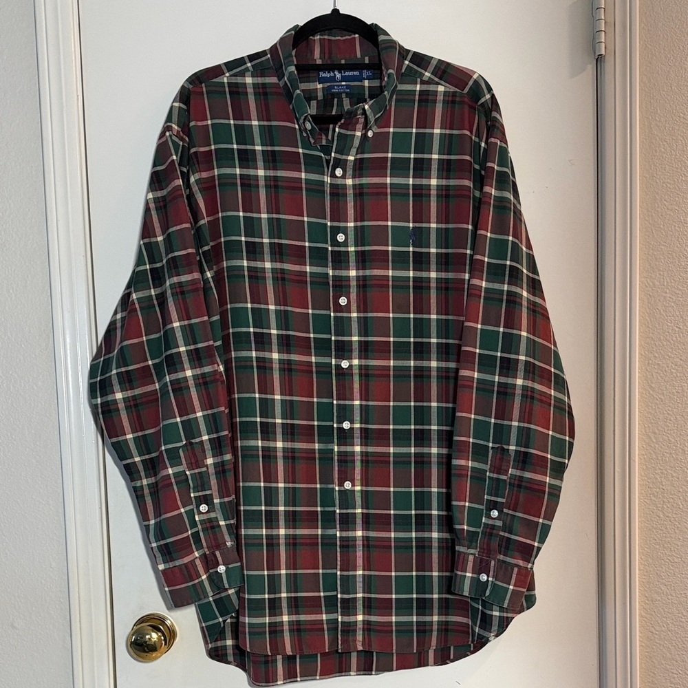 Ralph Lauren Vintage Men's Button Down Shirt Blake 100% Cotton